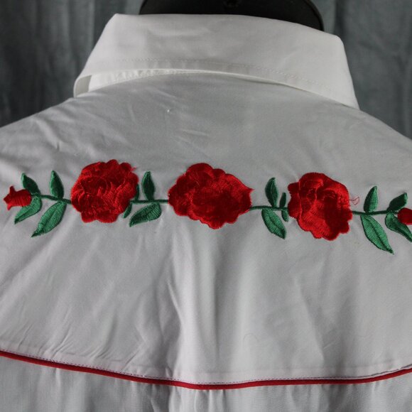 Western Shirt - Stitched Rose Pattern by Ely Gentlemen - Men's 2XL - Picture 9 of 12